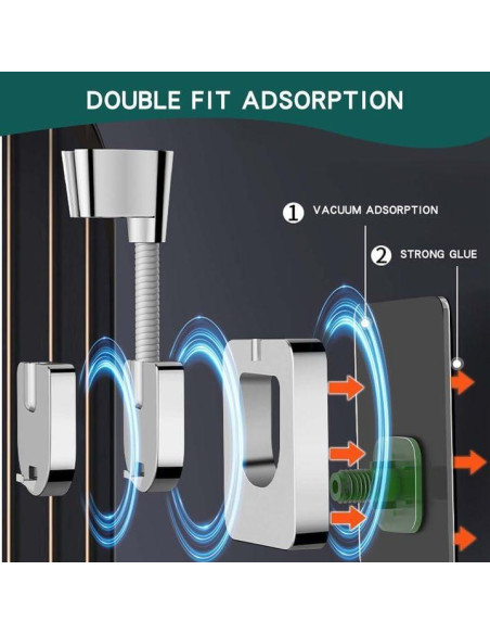 Soporte de Cabezal de Ducha Ajustable 360 Jigspsyzh Cromado