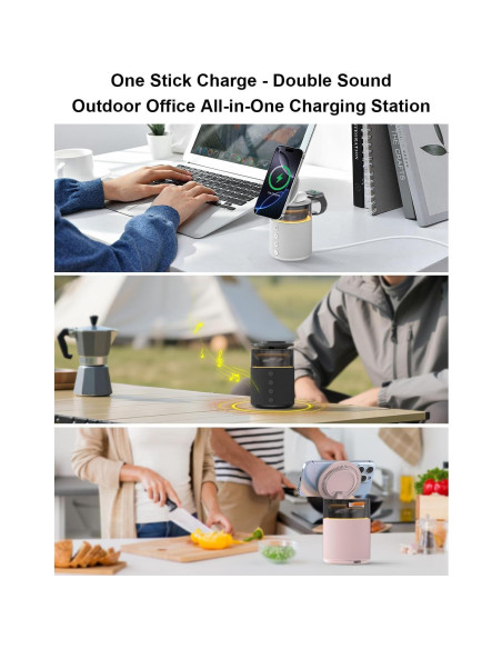 Estación de Carga Inalámbrica 5-en-1 BlKE Max con Altavoz y Luz Estación de Carga Inalámbrica 5-en-1 BlKE Max con Altavoz y Luz