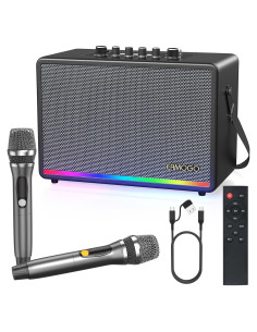 Altavoz Bluetooth EAMOGO 70W Portátil con 2 Micrófonos UHF