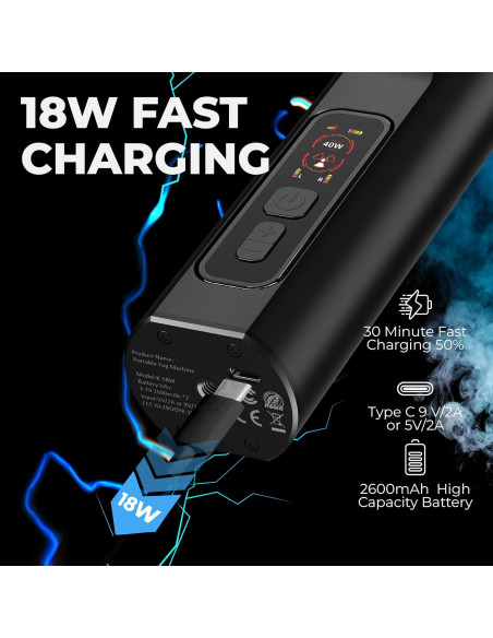 Máquina de Niebla Portátil 18W Control Remoto 40W Instantánea
