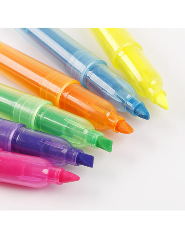 Marcadores Fluorescentes YYaaloa 12 Piezas Punta Chisel