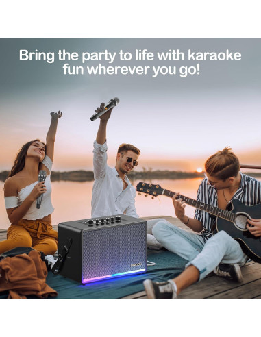 Altavoz Bluetooth EAMOGO 70W Portátil con 2 Micrófonos UHF