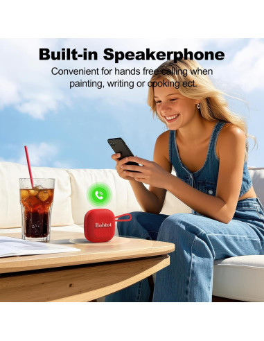 Altavoz Bluetooth Portátil Bobtot SoundAir Rojo IPX7 16H