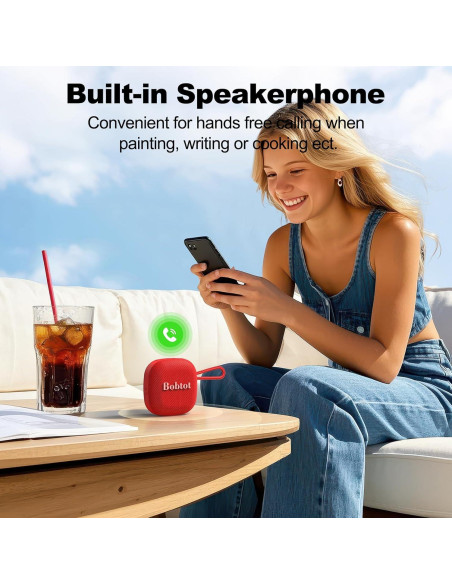 Altavoz Bluetooth Portátil Bobtot SoundAir Rojo IPX7 16H