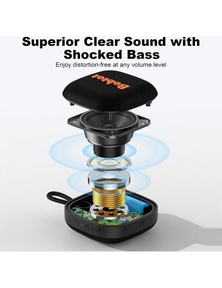 Altavoz Bluetooth Portátil Bobtot SoundAir Rojo IPX7 16H