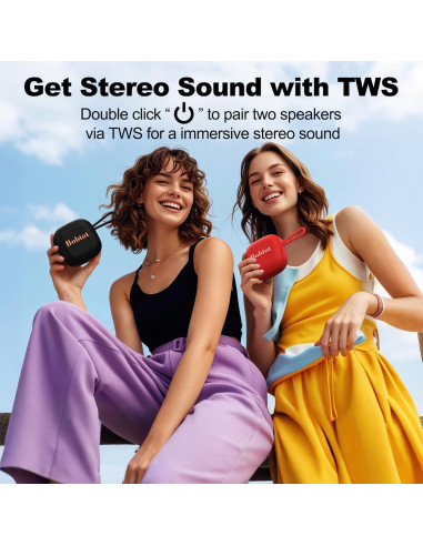 Altavoz Bluetooth Portátil Bobtot SoundAir Rojo IPX7 16H