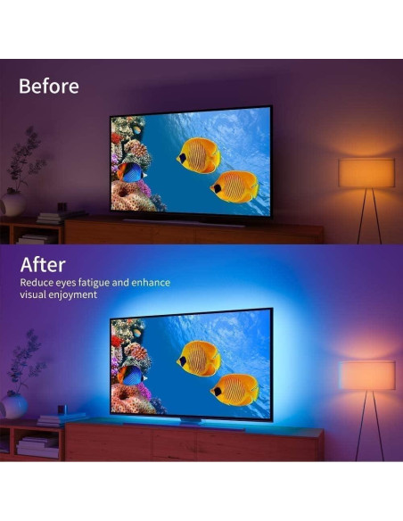 Luces LED Nexlux 4.5m RGB para TV 32-70 Pulgadas Control APP