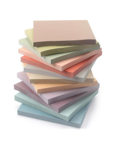 Notas Adhesivas Cuadradas Osboo 7.62 cm, 12 Colores Vintage, 50 Hojas