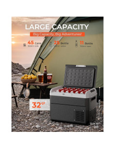 Refrigerador Portátil EKOJUCE 30L 12V/24V DC -20C a 20C 2