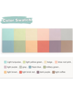 Notas Adhesivas Cuadradas Osboo 7.62 cm, 12 Colores Vintage, 50 Hojas 2