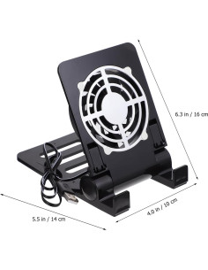 Soporte Plegable para Laptop y Teléfono con Ventilador USB Abaodam 2