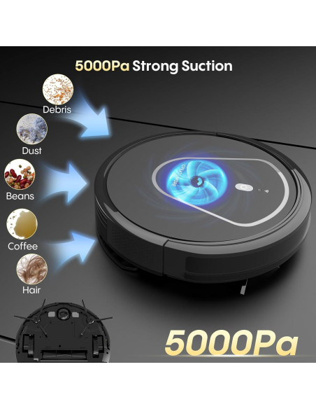 Robot Aspirador 3 en 1 Bagotte A21 con Succión 5000Pa
