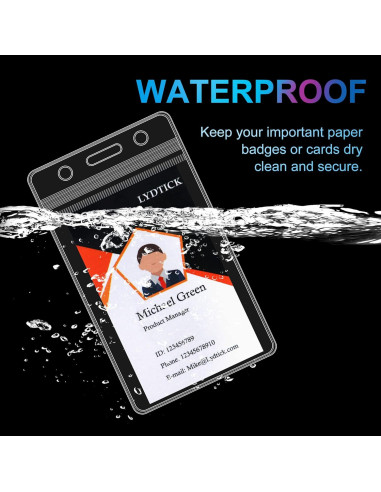 100 Portacarnets Retráctiles y Sujetadores de Identificación LYDTICK