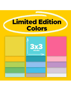 Notas Post-it Super Sticky 7.6x7.6cm Colores Surtidos 15 Bloc 2