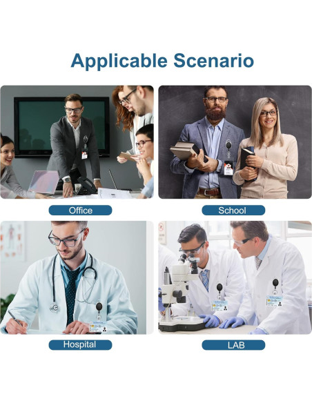 100 Portacarnets Retráctiles y Sujetadores de Identificación LYDTICK