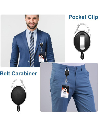 100 Portacarnets Retráctiles y Sujetadores de Identificación LYDTICK