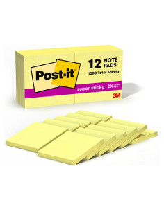 Notas Post-it Súper Adhesivas Amarillo Canario 12 Blocs 7.62cm