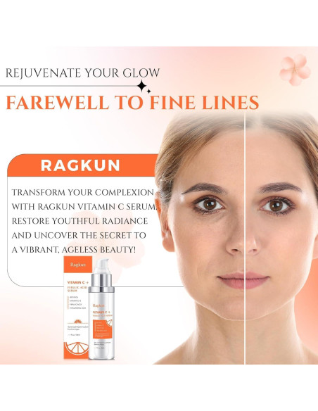 Suero de Vitamina C Ragkun 29.57 ml - Anti Envejecimiento y Hidratante Suero de Vitamina C Ragkun 29.57 ml - Anti Envejecimiento y Hidratante