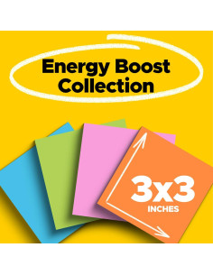 Notas Post-it Súper Adhesivas 24 Blocs 7.62x7.62cm Energía Impulso 2