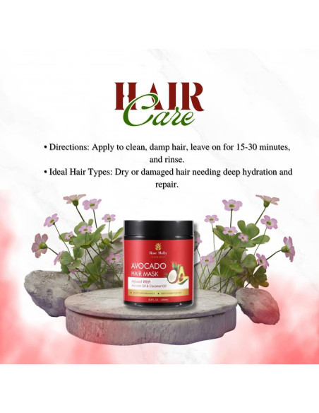 Mascarilla Capilar de Aguacate Rose Molly 250ml Acondicionamiento Profundo