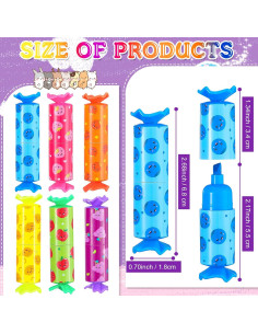 24 Mini Resaltadores de Caramelo Geyee - 6 Colores Variados 2