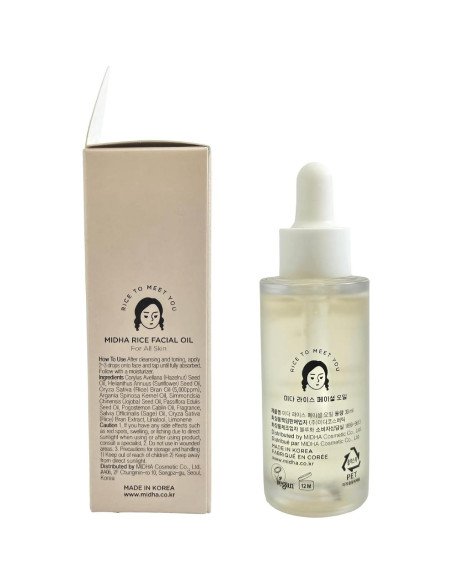 Aceite Facial Hidratante Midha 30ml - Arroz Natural 99.5%