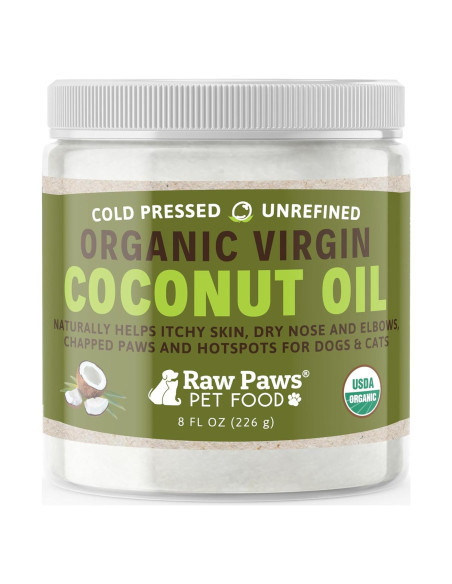 Aceite de Coco Orgánico Virgen Raw Paws 226 g para Mascotas