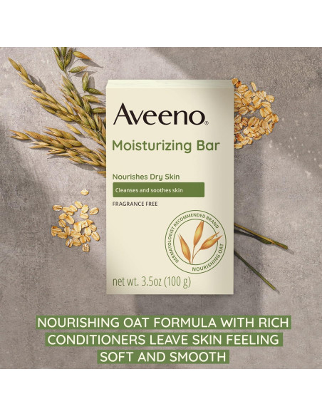 Barra Hidratante Aveeno Sin Fragancia 198g para Piel Seca