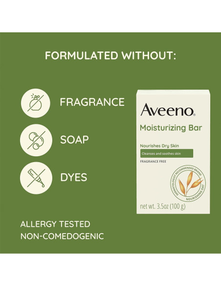 Barra Hidratante Aveeno Sin Fragancia 198g para Piel Seca