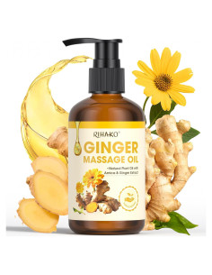 Aceite de Masaje de Jengibre RIHAKO 221g - Alivio Muscular y Drenaje