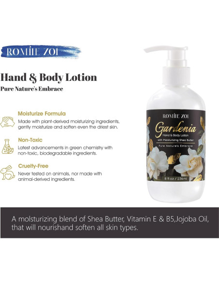 Loción Hidratante para Manos y Cuerpo Romiie Zoi Gardenia 236 ML Loción Hidratante para Manos y Cuerpo Romiie Zoi Gardenia 236 ML