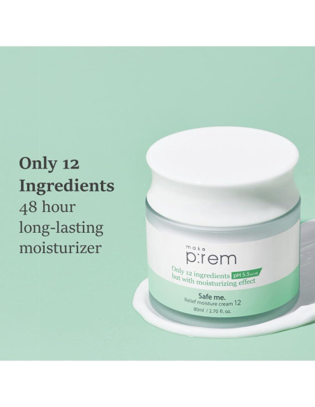 Crema Hidratante MAKE P:REM Safe Me 80ml - 48 Horas Hidratación