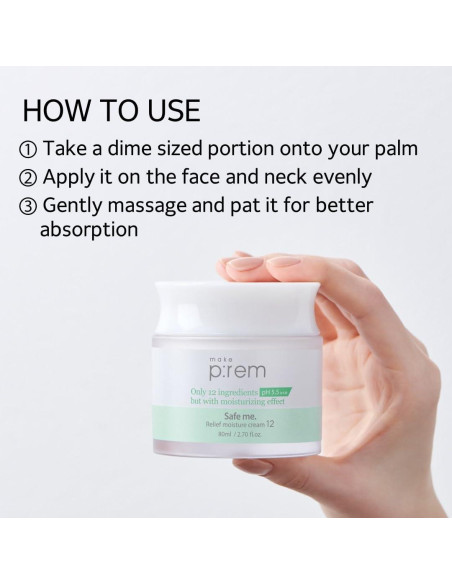 Crema Hidratante MAKE P:REM Safe Me 80ml - 48 Horas Hidratación