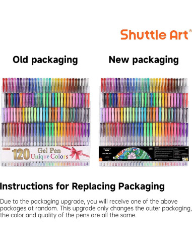 Conjunto de 120 Bolígrafos de Gel Shuttle Art - Colores Únicos