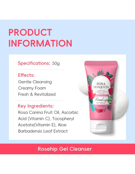 Conjunto de Cuidado de la Piel BeauBase Rosa Mosqueta 5 Piezas