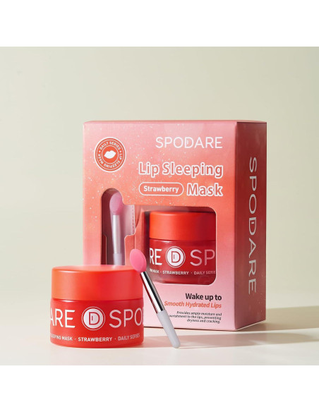 Mascarilla Labial de Noche Fresa SPODARE - 12.42 ml Hidratante