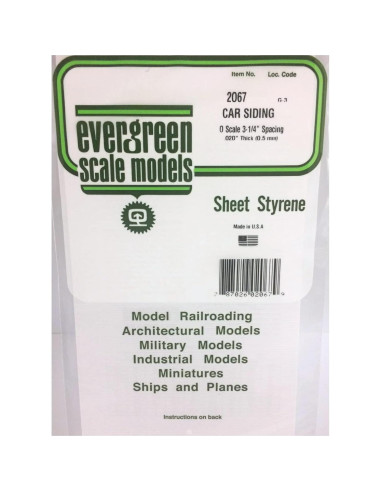 Hoja de Plástico Evergreen 70EG2067 para Modelismo 0.5mm
