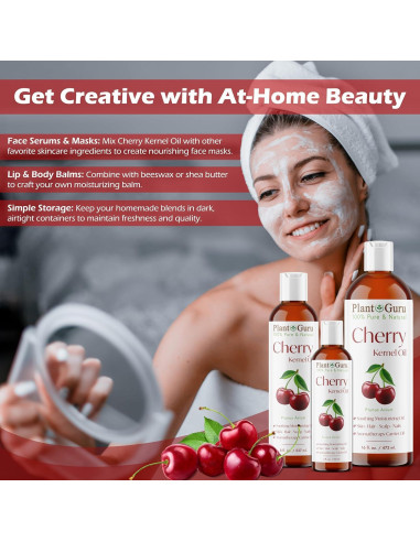 Aceite de Hueso de Cereza 946 ml Prensado en Frío 100% Puro