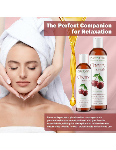 Aceite de Hueso de Cereza 946 ml Prensado en Frío 100% Puro