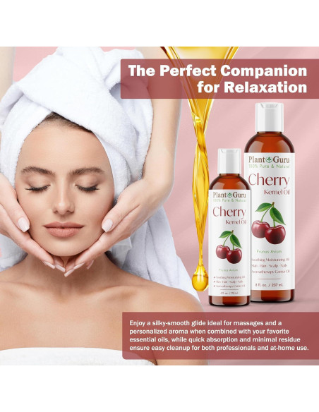 Aceite de Hueso de Cereza 946 ml Prensado en Frío 100% Puro