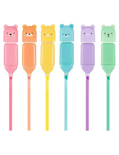 Set de 6 Mini Marcadores Fluorescentes HOMEBEARJ Oso Kawaii