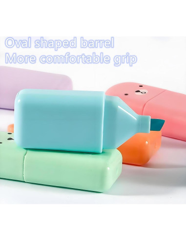 Set de 6 Mini Marcadores Fluorescentes HOMEBEARJ Oso Kawaii