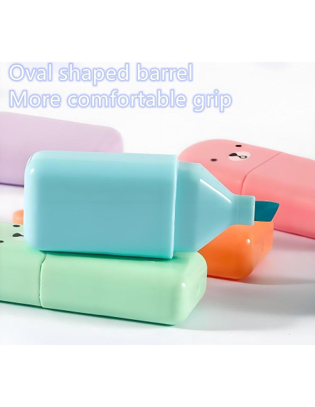 Set de 6 Mini Marcadores Fluorescentes HOMEBEARJ Oso Kawaii