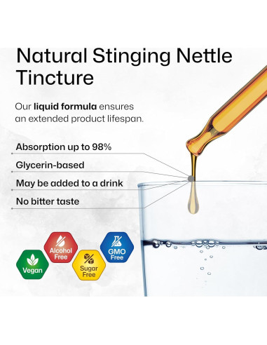 Tintura de Ortiga BioKrauter 60 ml - Suplemento Vegano Urinario