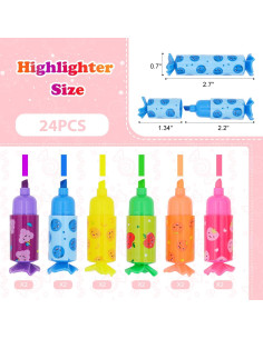 Marcadores Fluorescentes Eki Shoal - 24 Piezas Mini Kawaii 2