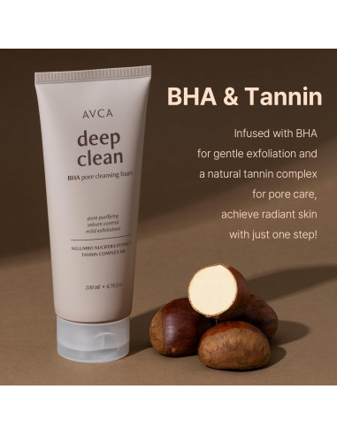 AVCA BHA Espuma Limpiadora Facial 200ml - Cuidado Piel Grasa