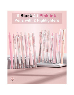 Conjunto de Bolígrafos de Gel Cuatro Caramelos 14 Piezas Rosa 2