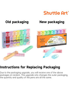 Marcadores Fluorescentes Pastel Shuttle Art - 8 Colores Chisel 2