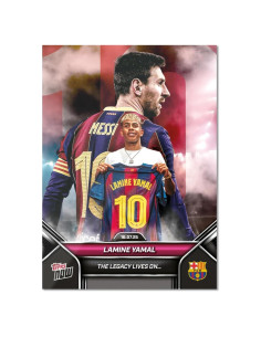 Tarjeta de Fútbol Lamine Yamal con Messi 2025 FC Barcelona