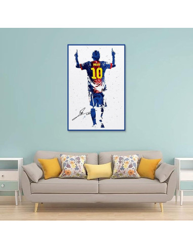 Póster Messi SUKORI 30x45cm Lienzo Sin Marco Decorativo